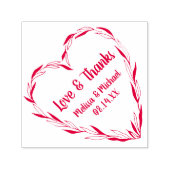 Laurel Leaf Hartkrans | Bruiloft dank u Zelfinktende Stempel (Design)