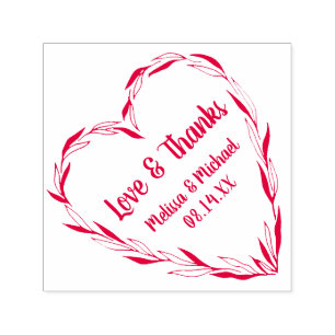 Laurel Leaf Hartkrans   Bruiloft dank u Zelfinktende Stempel