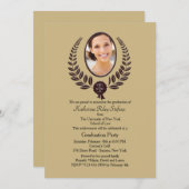 Laurel Leaf - Invitation à la graduation photo (Devant / Derrière)