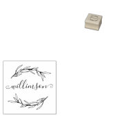 Laurel Leaf Script Name Rubberstempel (Gestempeld)