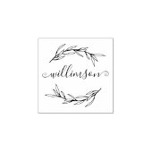 Laurel Leaf Script Name Rubberstempel (Afrduk)