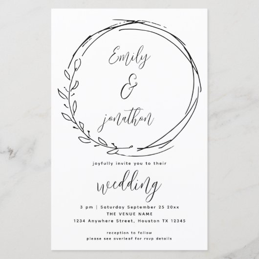 Laurel Leaf Wreath QR Code Script Weddenschap Uitn (Voorkant)