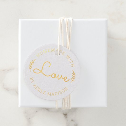 Laurel Leaves Handmade with Love Bedankjes Labels (Met doos)