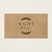 Laurel Leaves Rustic Kraft Cadeft Certificate Visitekaartje (Voorkant)