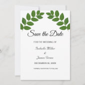 Laurel Leaves Wedding Save the Date Invitation Kaart (Voorkant)
