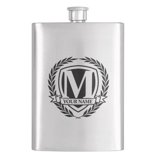 Laurel Monogram Design Flask Flacon (Voorkant)