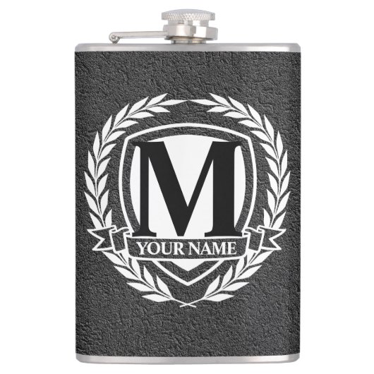 Laurel Monogram Design Flask Heupfles (Voorkant)