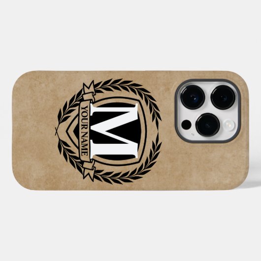 Laurel Monogram Design Hoesje-Mate iPhone Case (Achterkant (horizontaal))
