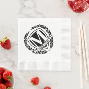 Laurel Monogram Design Napkins Servet