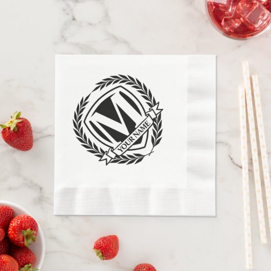 Laurel Monogram Design Napkins Servet (Insitu)