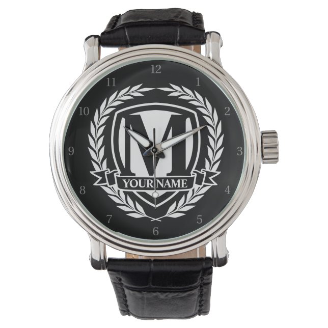 Laurel Monogram Design Watch Horloge (Voorkant)
