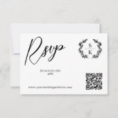 Laurel Monogram QR Code RSVP Online (Devant)