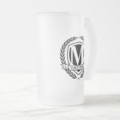 Laurel Monogramme Design Verre Froissé Beer Mug (Devant droit)