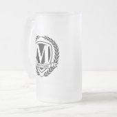 Laurel Monogramme Design Verre Froissé Beer Mug (Devant gauche)