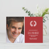 Laurel Monogramme Faire-part de graduation (Debout devant)