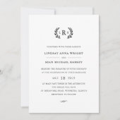 Laurel Monogramme Faire-part de mariage (Devant)