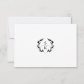 Laurel Monogramme Favor de réponse RSVP en ligne (Dos)