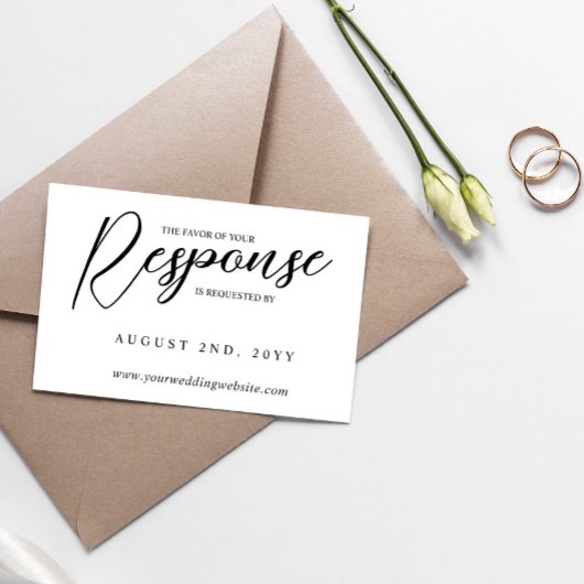 Laurel Monogramme Favor de réponse RSVP en ligne