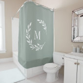 Laurel Monogrammed Douche Rideau (En situation)