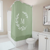 Laurel Monogrammed Douche Rideau (En situation)