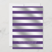 Laurel Monogrammed Paars en Silver Afstuderen Kaart (Achterkant)