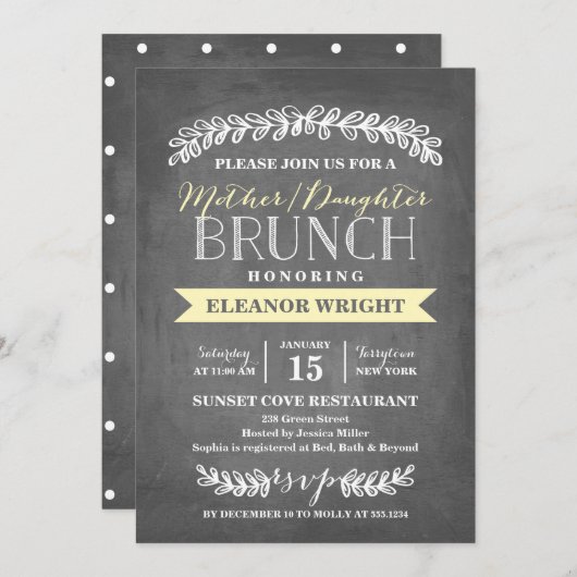 Laurel Mother Daughter Brunch Kaart (Voorkant / Achterkant)