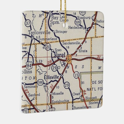 Laurel MS  Map Keramisch Ornament (Rechts)