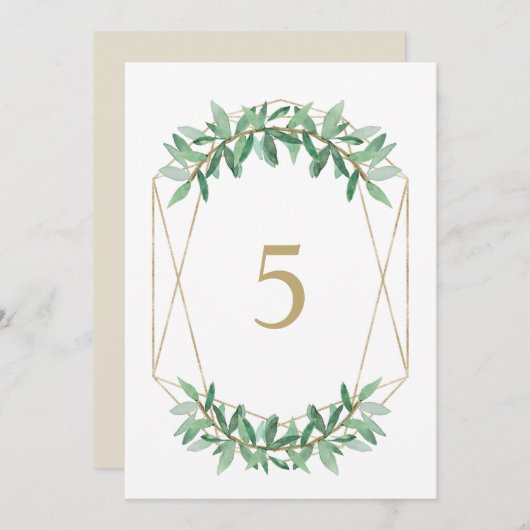 Laurel Olive Leaf Numéro de tableau Cartes (Devant / Derrière)