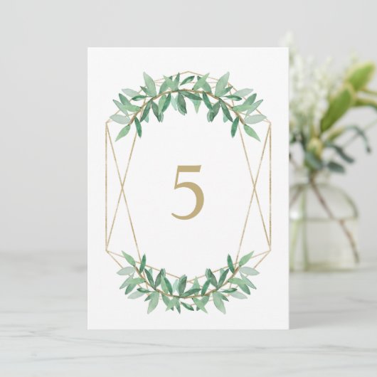 Laurel Olive Leaf Numéro de tableau Cartes (Debout devant)