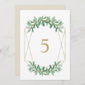 Laurel Olive Leaf Tafelnummer Kaarten (Voorkant / Achterkant)