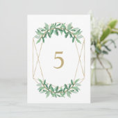 Laurel Olive Leaf Tafelnummer Kaarten (Staand voorkant)