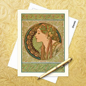 Laurel Portrait Alphonse Mucha Briefkaart