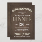 Laurel Potluck Dinner Chalkboard | Thanksgiving Kaart (Voorkant / Achterkant)