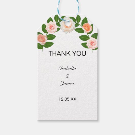 Laurel & Roos Flowers Wedding Cadeaulabel (Voorkant)