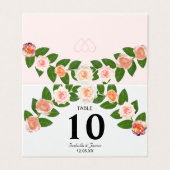 Laurel & Rose Bloemen Huwelijk Vouw Tafelkaart Kaart (Buitenkant ongevouwen)