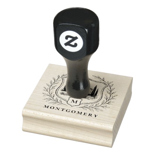 Laurel Shield Estate | Wedding Monogram Rubberstempel (Stempel)