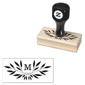 Laurel-takken monogram rubberstempel (Gestempeld)