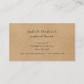 Laurel verlaat rustieke Kraft Visitekaartje (Achterkant)