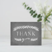 Laurel White Flat Bedankt Post Kaart Krijtbord (Staand voorkant)