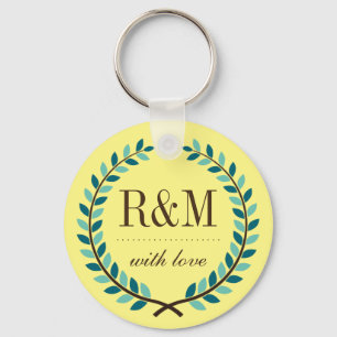 Laurel Wreater Monogram Sleutelhanger Geel en Blau