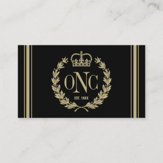 Laurel Wreath & Crown Monogrammed Visitekaartje