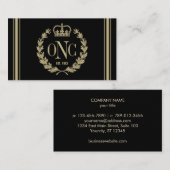 Laurel Wreath & Crown Monogrammed Visitekaartje (Voorkant / Achterkant)