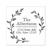 Laurel Wreath Custom Familienaam Retouradres Zelfinktende Stempel (Design)