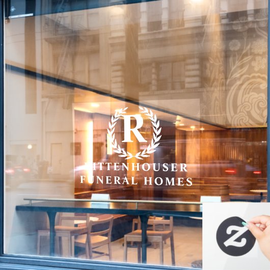 Laurel Wreath gepersonaliseerd Raamsticker (Cafe Raam)