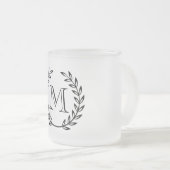 Laurel Wreath Monogram Matglas Koffiemok (Voorkant rechts)
