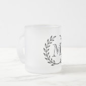 Laurel Wreath Monogram Matglas Koffiemok (Voorkant links)