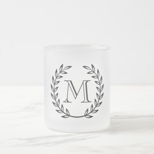 Laurel Wreath Monogram Matglas Koffiemok (Center)