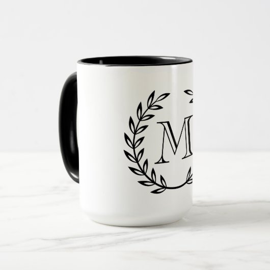 Laurel Wreath Monogram Mok (Voorkant links)