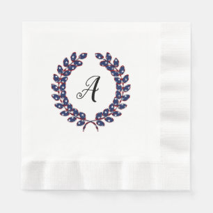 Laurel Wreath Monogrammed Stars and Stripes USA Servet
