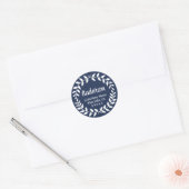 Laurel Wreath Navy Blue Retour Adresse Étiquettes (Enveloppe)